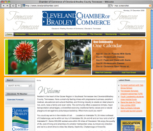 website for Cleveland, TN Chamber of Commerce